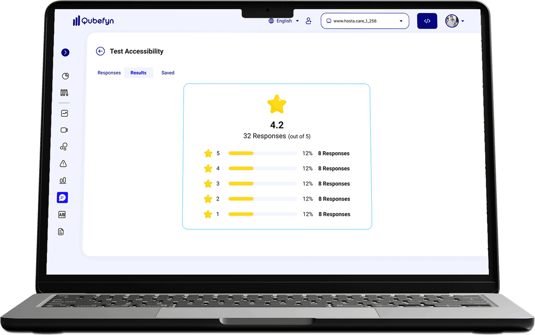 نتائج تقييم المستخدمين في Qube Analytics